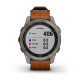 fēnix 7 – Sapphire Solar Edition Titanium with Chestnut Leather Band - 47mm - Sapphire Solar - 010-02540-31 - Garmin